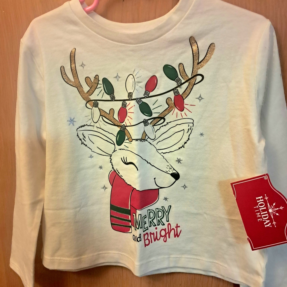 Kids Reindeer Shirt - Cream